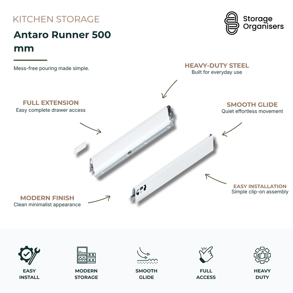 Antaro Runner 500 mm – M Height for Pull-Out Bins